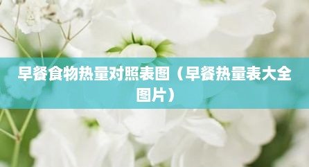 早餐食物热量对照表图（早餐热量表大全图片）
