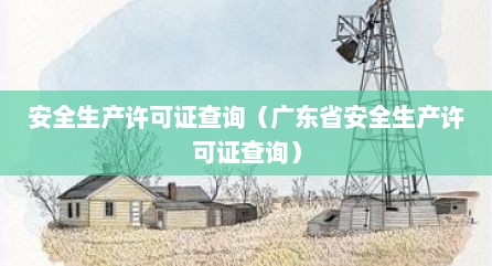 安全生产许可证查询（广东省安全生产许可证查询）
