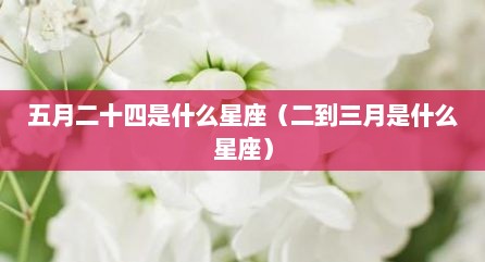 五月二十四是什么星座（二到三月是什么星座）