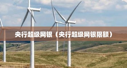 央行超级网银（央行超级网银限额）