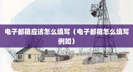 电子邮箱应该怎么填写（电子邮箱怎么填写例如）