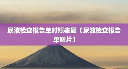 尿液检查报告单对照表图（尿液检查报告单图片）