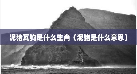 泥猪瓦狗是什么生肖（泥猪是什么意思）