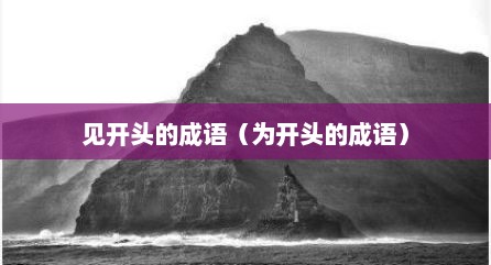 见开头的成语（为开头的成语）