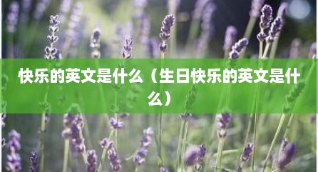 快乐的英文是什么（生日快乐的英文是什么）