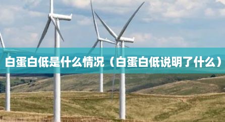白蛋白低是什么情况（白蛋白低说明了什么）