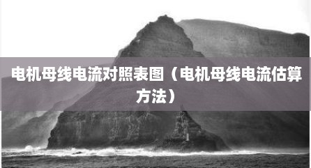 电机母线电流对照表图（电机母线电流估算方法）