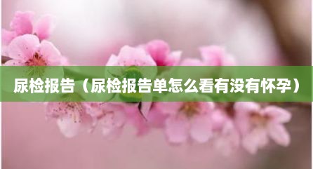 尿检报告（尿检报告单怎么看有没有怀孕）