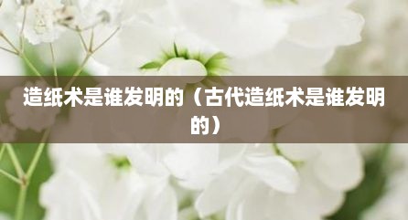 造纸术是谁发明的（古代造纸术是谁发明的）