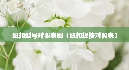 纽扣型号对照表图（纽扣规格对照表）