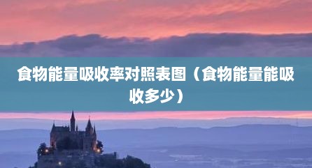 食物能量吸收率对照表图（食物能量能吸收多少）
