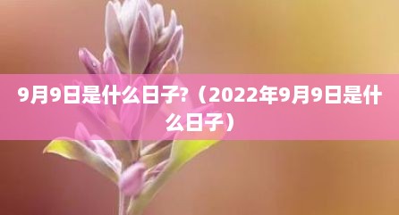 9月9日是什么日子?（2022年9月9日是什么日子）