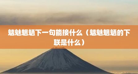 魑魅魍魉下一句能接什么（魑魅魍魉的下联是什么）