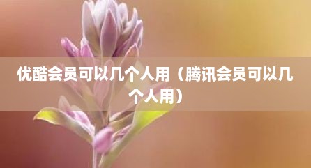 优酷会员可以几个人用（腾讯会员可以几个人用）