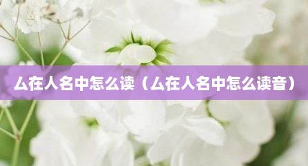 厶在人名中怎么读（厶在人名中怎么读音）