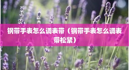 钢带手表怎么调表带（钢带手表怎么调表带松紧）
