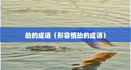 劫的成语（形容情劫的成语）