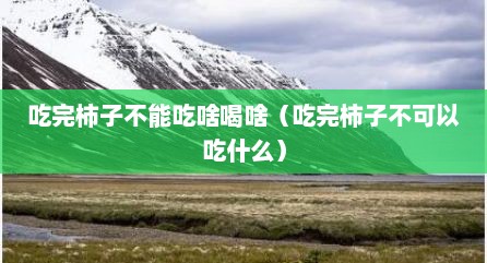 吃完柿子不能吃啥喝啥（吃完柿子不可以吃什么）
