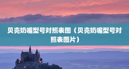 贝壳奶嘴型号对照表图（贝壳奶嘴型号对照表图片）