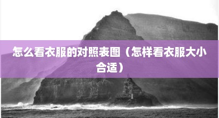 怎么看衣服的对照表图（怎样看衣服大小合适）