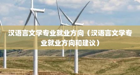 汉语言文学专业就业方向（汉语言文学专业就业方向和建议）