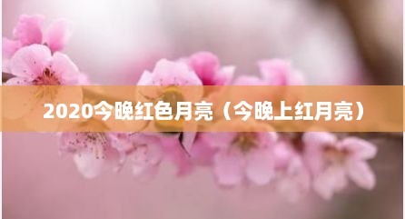 2020今晚红色月亮（今晚上红月亮）