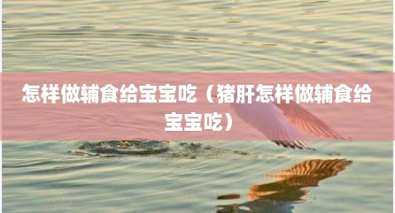 怎样做辅食给宝宝吃（猪肝怎样做辅食给宝宝吃）