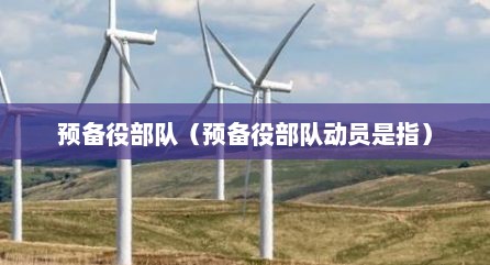 预备役部队（预备役部队动员是指）