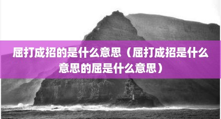 屈打成招的是什么意思（屈打成招是什么意思的屈是什么意思）