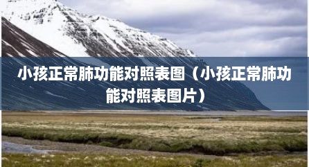 小孩正常肺功能对照表图（小孩正常肺功能对照表图片）