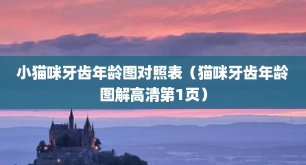 小猫咪牙齿年龄图对照表（猫咪牙齿年龄图解高清第1页）