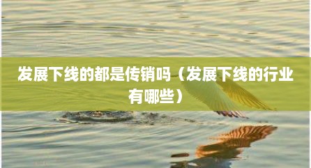 发展下线的都是传销吗（发展下线的行业有哪些）