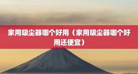家用吸尘器哪个好用（家用吸尘器哪个好用还便宜）