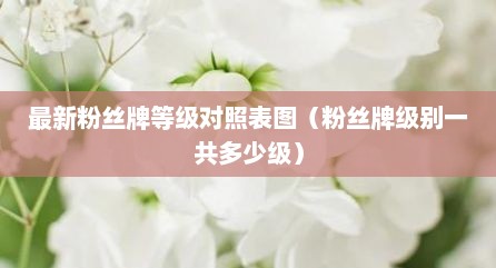 最新粉丝牌等级对照表图（粉丝牌级别一共多少级）