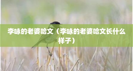 李咏的老婆哈文（李咏的老婆哈文长什么样子）