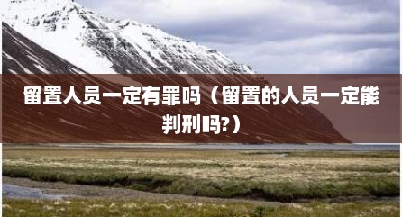 留置人员一定有罪吗（留置的人员一定能判刑吗?）