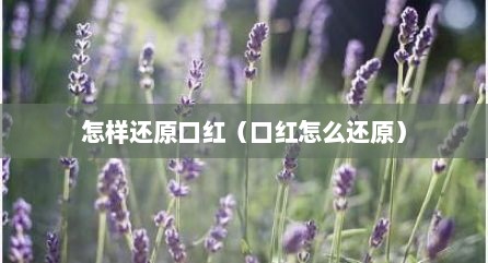 怎样还原口红（口红怎么还原）