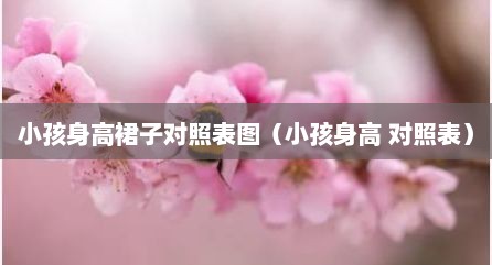 小孩身高裙子对照表图（小孩身高 对照表）