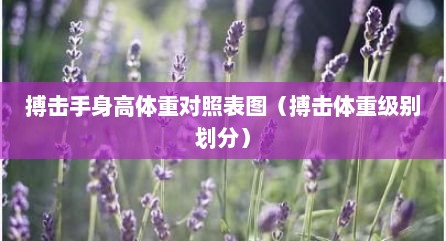 搏击手身高体重对照表图（搏击体重级别划分）