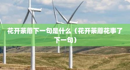 花开荼蘼下一句是什么（花开荼蘼花事了下一句）