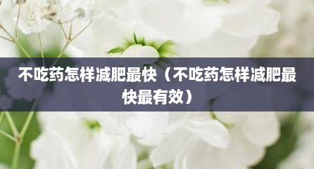 不吃药怎样减肥最快（不吃药怎样减肥最快最有效）