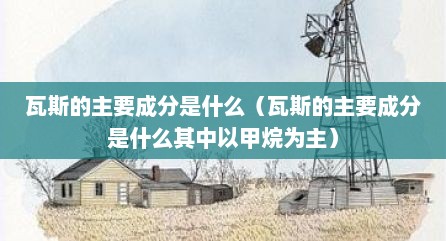 瓦斯的主要成分是什么（瓦斯的主要成分是什么其中以甲烷为主）