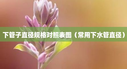 下管子直径规格对照表图（常用下水管直径）