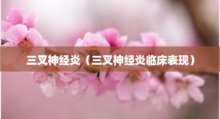 三叉神径炎（三叉神径炎临床表现）