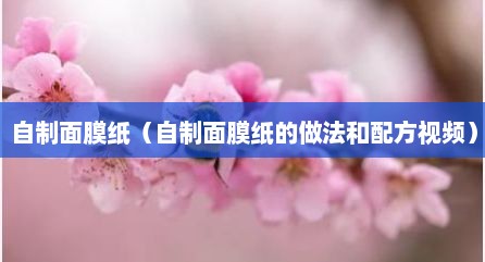 自制面膜纸（自制面膜纸的做法和配方视频）