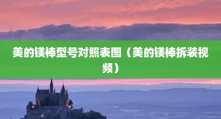 美的镁棒型号对照表图（美的镁棒拆装视频）