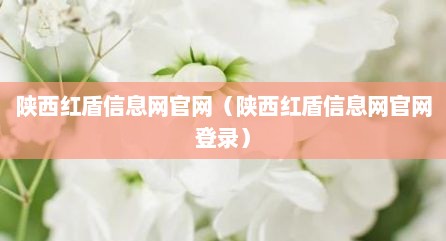 陕西红盾信息网官网（陕西红盾信息网官网登录）