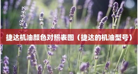 捷达机油颜色对照表图（捷达的机油型号）