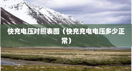 快充电压对照表图（快充充电电压多少正常）