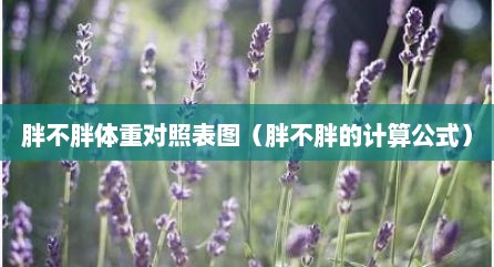 胖不胖体重对照表图（胖不胖的计算公式）